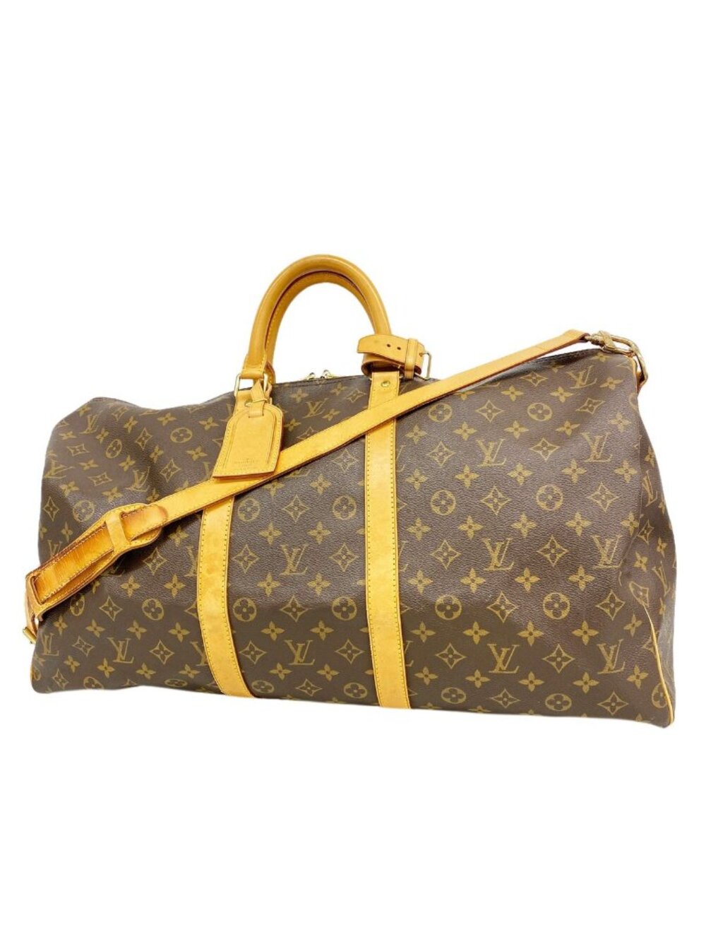 Louis Vuitton Boston Bag Monogram Keepall Bandouliere 55 Brown